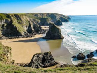 Bedruthan Steps beach in Cornwall